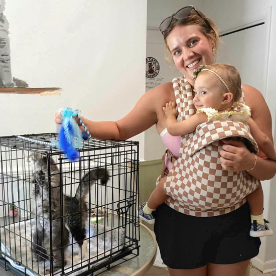 Mom Baby Adopted Cat